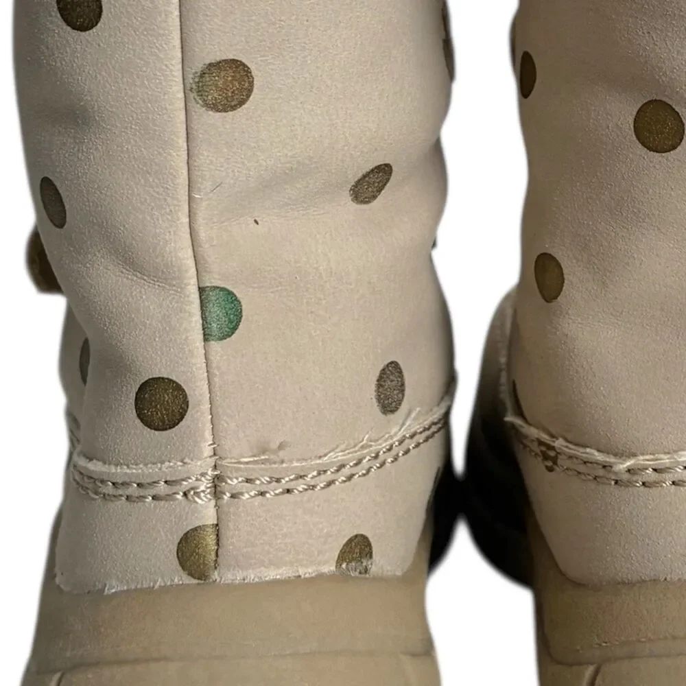 Baby GAP Winter Snow Boots Faux Fur Lined Insulated Beige Toddler Girl Size 5